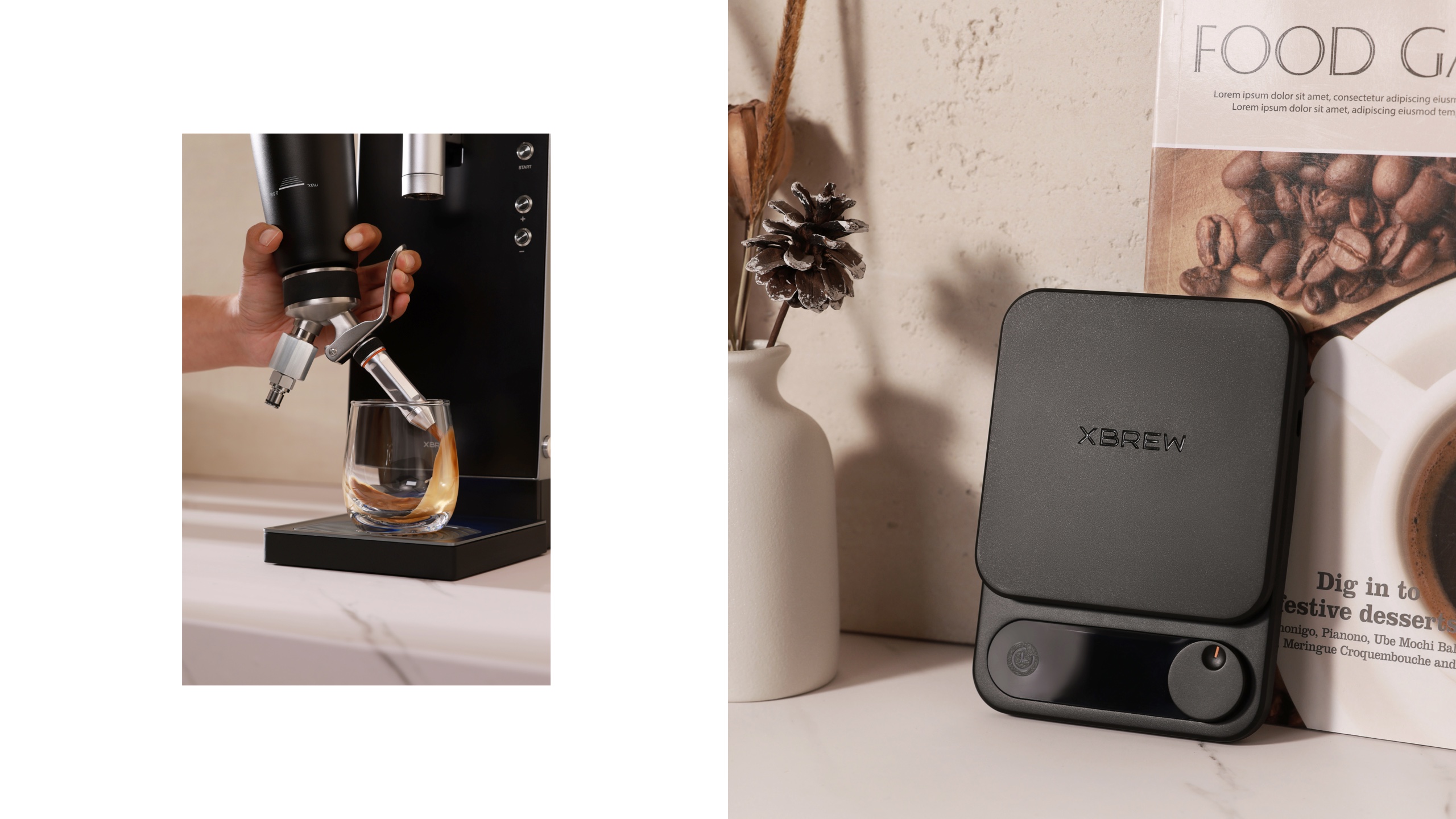XBREW handheld nitro coffee system and digital scale